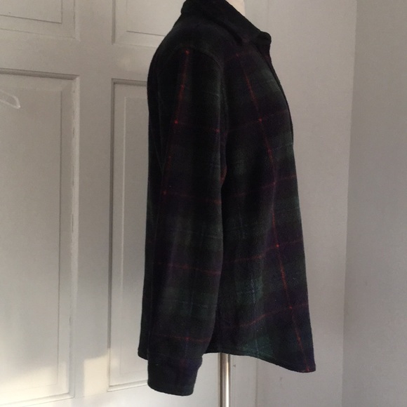 Lauren petite fleece plaid L/S Logo shirt buttoned - Picture 5 of 8